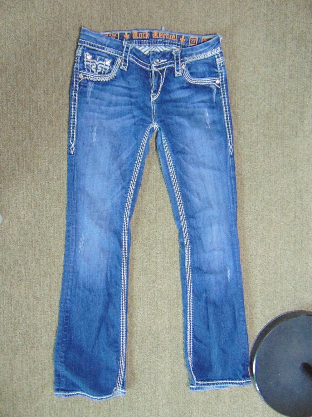 Rock Revival Serena Women’s Jeans Size 27 Bootcut Rhinestone Embellished Y2K